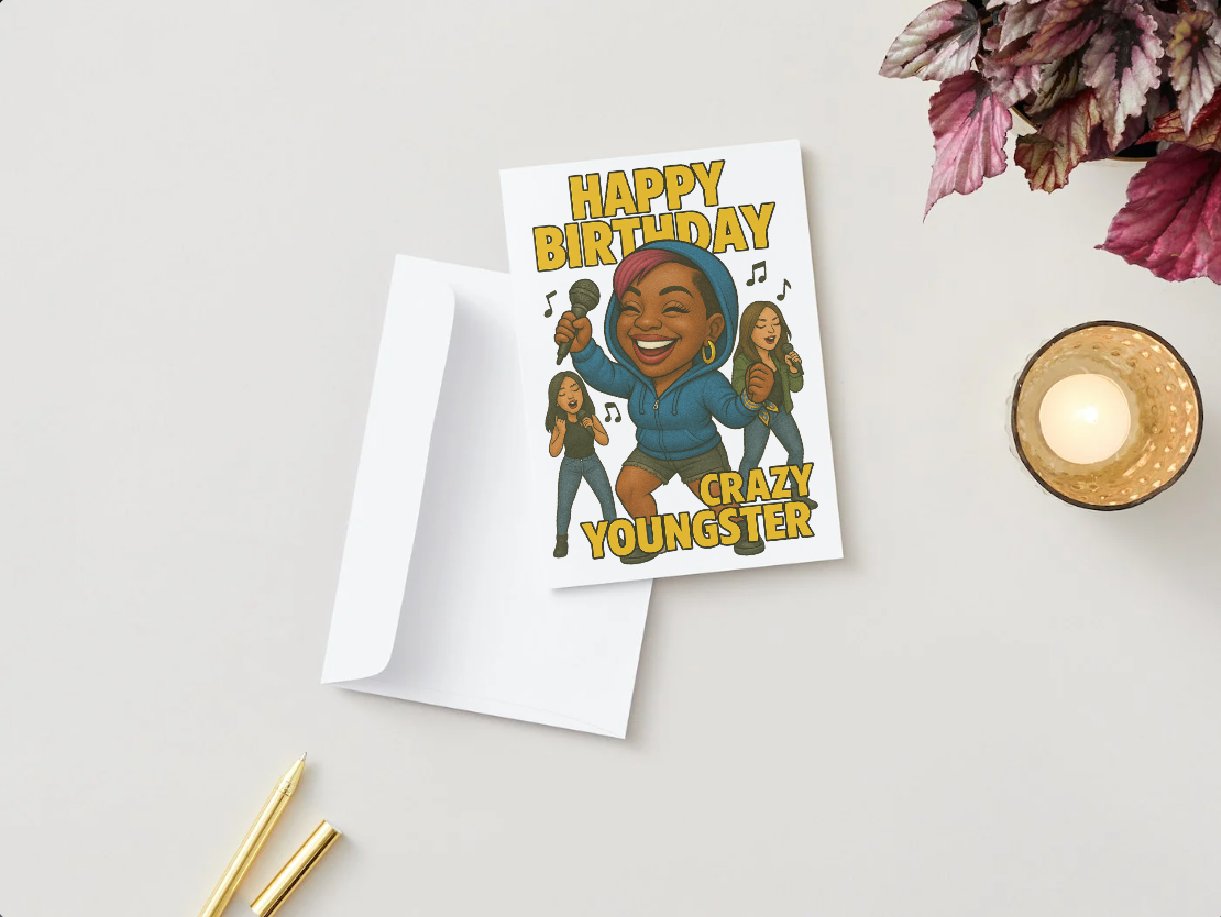 “Ester Dean’s wild and playful birthday card for the crazy youngster in your life.”